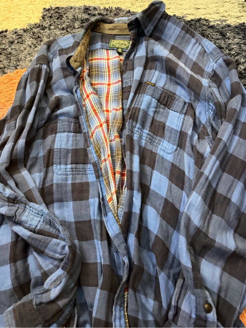 Polo by Ralph Lauren Blue and Black Plaid Button-Down Shirt